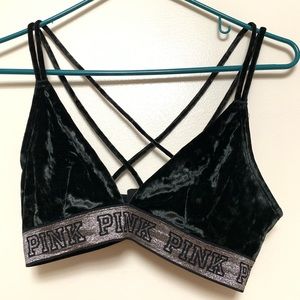 Velvet Laurel & Love Lace Trim Triangle Bralette